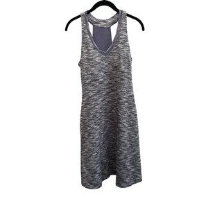 MPG Womens Small Racerback Athletic Dress Lav Gray Patterned Sleeveless Bra Cups